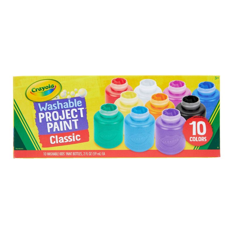 Crayola 10ct 2oz Washable Kids Paint Classic Colors, 1 of 13