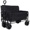 3-in-1 Convertible Folding Wagon Cart with Bench Seat & Storage - 500lbs Heavy-Duty Utility Wagon, 180L Capacity All-Terrain Wheels for Camping, black - 4 of 4