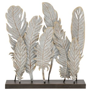 Natural Reflections Rustic Iron Feather Table Sculpture (20"x21") - Olivia & May - 1 of 4