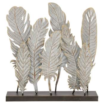 Natural Reflections Rustic Iron Feather Table Sculpture (20"x21") - Olivia & May
