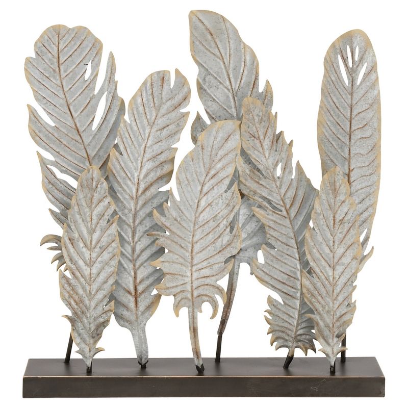 Natural Reflections Rustic Iron Feather Table Sculpture (20"x21") - Olivia & May, 1 of 7