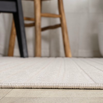 Aarhus Ivory Synthetic Striped 3' x 5' Indoor/Outdoor Rug