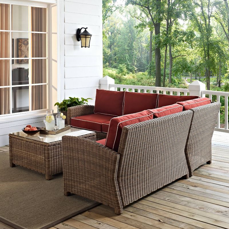 Crosley 4pc Bradenton Steel Outdoor Patio Sectional Sofa Furniture Set, 4 of 13