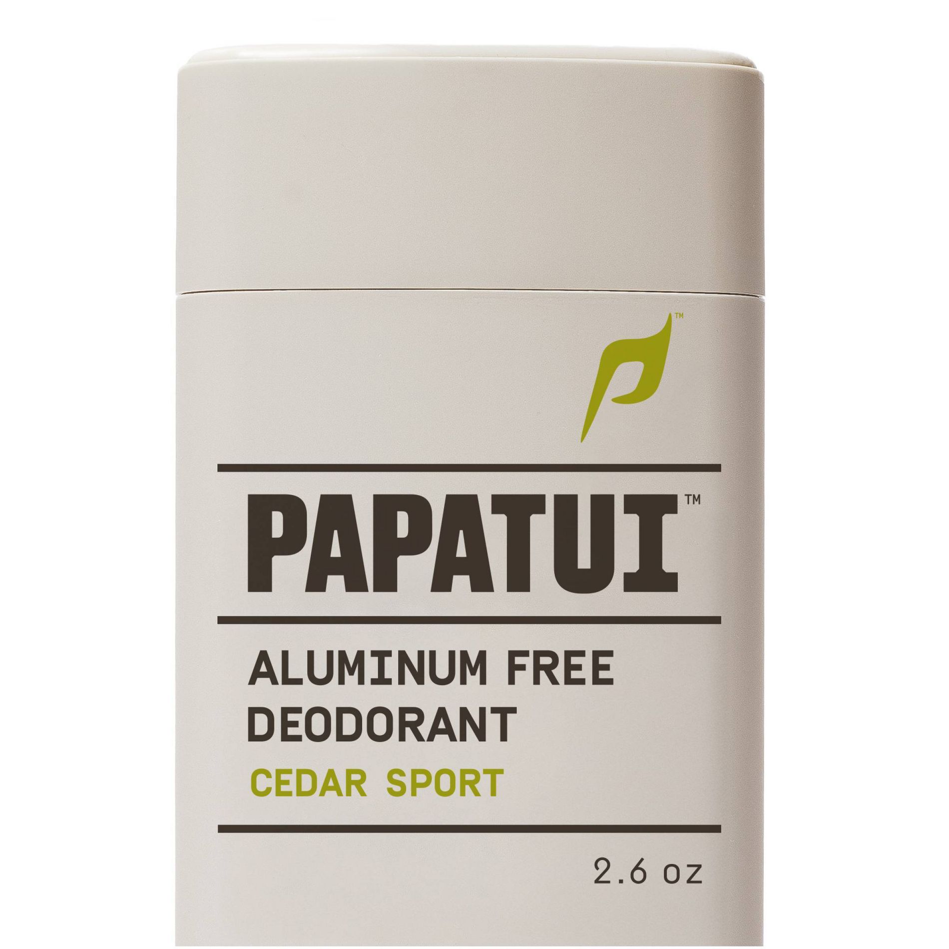 Papatui Men's Aluminum-Free 48-Hour Odor Protection Solid Deodorant - Cedar Sport - 2.6oz: Under Arm, For Normal or Sensitive Skin