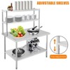 Stainless Steel Table with Overshelves, NSF Work Tables Shelf & Hook, Metal Table Prep Table for Home Kitchen Restaurant Garage Warehouse - 4 of 4