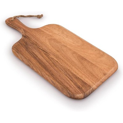 BRINJOY Acacia Wood Cutting Board, for Meat, Cheese, Bread, Vegetables & Fruits, with Grip Handle (15" x 7")