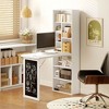HOMCOM Fold-out Convertible Writing Table, Wall Mount Desk Cabinet with Blackboard and Side Shelf Multi-Function Home Office Workstation - 3 of 4
