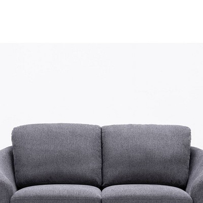 Yuina 60'' Gray Linen Loveseat with Sloped Arms