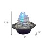 HomeRoots 8" Clear Polyresin Tabletop Fountain With LED - 3 of 4