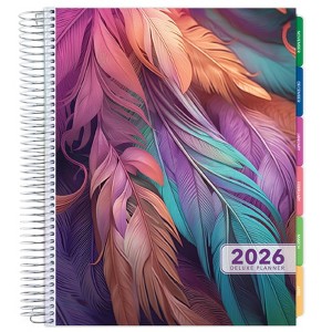 DELUXE 2026 Planner, 8.5"x11": 14 Months (Nov 2025-Dec 2026), Includes Page Tabs, Bookmark, Planning Stickers, Pocket Folder (Pastel Peacock) - 1 of 4
