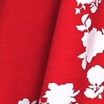 hot red white floral