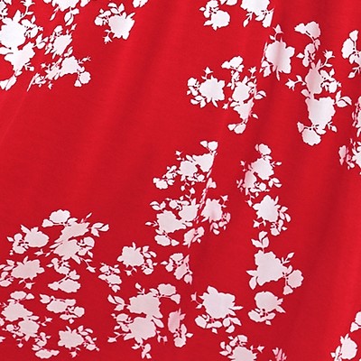 hot red white floral