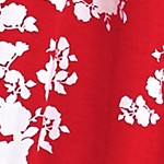 hot red white floral