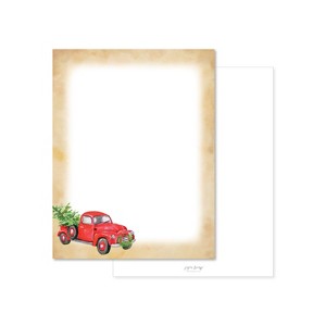 Paper Frenzy Truck with Tree Christmas Holiday Letterhead Paper Pack of 75 - 1 of 1