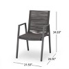 Coolbibila-Modern Aluminum Dining Chair,  Dining Chairs Set Of 2 With Rope Seat, Chair With Unique Rope Weaving For Outdoor - 4 of 4