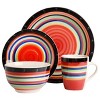 Gibson Home Casa Stellar 16 Piece Round Stoneware Dinnerware Set in Red - 4 of 4