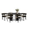 7 Piece Dining Set for 7,Extendable Wood Dining Table with 6 Upholstered Velvet Dining Chairs with Arm for Dining Room,Kitchen-Maison Boucle - 2 of 4