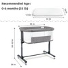 Kinder King Baby Folding Bassinet w/Wheels,Portable Newborn Bedside Sleeper All-Sided Mesh Infant Crib Removable Soft Mattress - 3 of 4