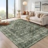 Floral Indoor Rug - Non-Slip, Washable Low-Pile Carpet for Living Room, Bedroom & Kitchen | Stain-Resistant - 2 of 4