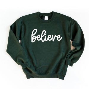 Simply Sage Market Women's Graphic Sweatshirt Believe Bold Cursive - 1 of 4