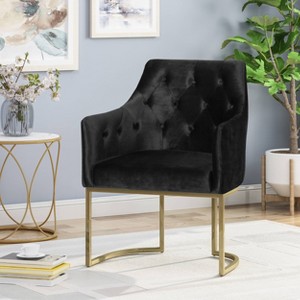 McDonough Modern Tufted Glam Accent Chair Black - Christopher Knight Home - 1 of 4