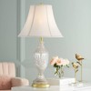 Regency Hill Traditional Table Lamp 26.5" High Cut Glass Urn Brass White Cream Bell Shade for Living Room Family Bedroom Bedside Nightstand - 2 of 4