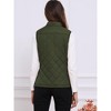 Allegra K Women's Stand Collar Lightweight Gilet Quilted Zip Vest - 4 of 4