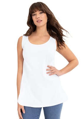 June + Vie by Roaman's Women's Plus Size Scoopneck One + Only Tank Top