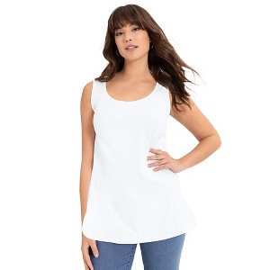 June + Vie by Roaman's Women's Plus Size Scoopneck One + Only Tank Top - 1 of 4