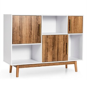 Costway Sideboard Storage Cabinet w/Storage Compartments Buffet TV Stand Coffee - 1 of 4