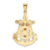 Black Bow Jewelry 14k Tri-Color Gold Hollow Mariner Crucifix Cross Pendant - 3 of 4