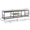 VECELO 3-Tier Industrial TV Stand for TVs Up to 80" Media Console TV Table with Power Outlets & Storage Shelve for Living Room, Bedroom Gray/Brown/Gray - 3 of 4