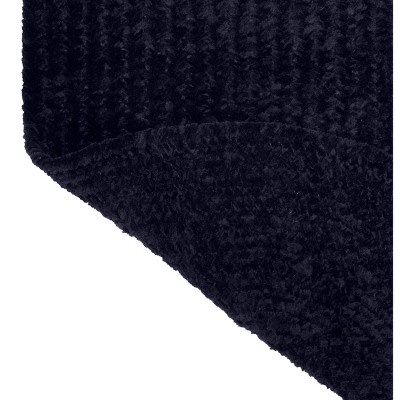 Navy 30" x 50" Oval Braided Reversible Synthetic Rug