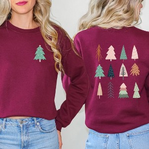 Simply Sage Market Women's Graphic Sweatshirt Christmas Tree Chart Front and Back - 1 of 3
