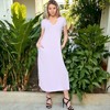 Anna-Kaci Women's V-Neck Short Sleeve Slit Dress - image 3 of 4