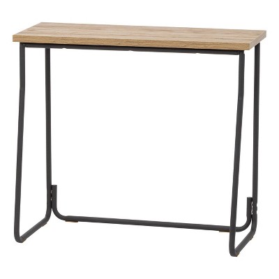 IRIS Freestanding Storage Shelf: Matte Black Console Table for Entryway & Hallway, Steel Frame, Wood Top, 3-Piece Set
