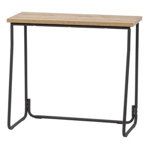 IRIS Freestanding Storage Shelf: Matte Black Console Table for Entryway & Hallway, Steel Frame, Wood Top, 3-Piece Set - 1 of 4