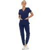 Saint Scrubs Womens 9-Pocket Medical Uniform Set- V-Neck Stretch Top with Seven Pocket Jogger Scrub Pant - 3 of 4