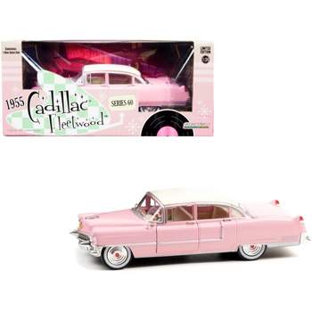 1955 Cadillac Fleetwood Series 60 Pink with White Top 1/24 Diecast Model Car by Greenlight