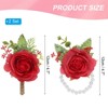Unique Bargains Rose Wrist Corsage and Boutonnieres Fabric Adjustable Artificial Flowers 4 Pcs - 2 of 4