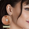 Gilded Lab-Grown Diamond Sterling Silver & 14KT Yellow Gold-Plated Silver Stud Earrings for Women, Cushion Halo Shaped, 1/4, 1/2, 1 Carat Total Weight - 3 of 4