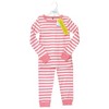 Hudson Baby Infant Girl Cotton Pajama Set, Coral Stripe - 2 of 4