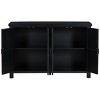 4-Door Sideboard Storage Cabinet with Adjustable Shelves, Retro Console Table with Pinewood Legs, Buffet for Entryway-The Pop Home - 4 of 4