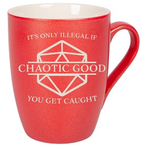 100 North Chaotic Good 10 Ounce Crimson Red Metallic Finish, Comfortably Fits Your Hands, New Bone China Coffee Tea Cup Mug, It's Only Illegal If You - 1 of 1