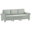 vidaXL Velvet Sofa Set 2PC - Light Gray, Modern Loveseat and Couch Combo with Cushions and Stable Metal Frame for Living Room, Lounge. - 3 of 4