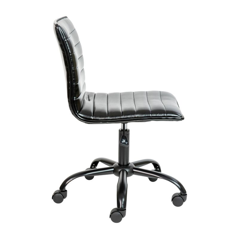 Merrick Lane Home Office Chair Ergonomic Executive Ribbed Low Back Armless Computer Desk Chair - Base, Frame & Border, 5 of 22