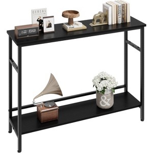 Jojoka Black Entryway Table, Console Tables with Storage - 1 of 4