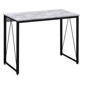 HomeRoots 35" Antiqued White and Black Writing Desk - 1 of 4