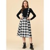 INSPIRE CHIC Women's Vintage Plaid A-Line Tartan Suspender Midi Skirt - 3 of 4