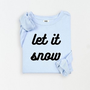 Simply Sage Market Women's Lightweight Garment Dyed Graphic Sweatshirt Let It Snow Bold Cursive - 1 of 4